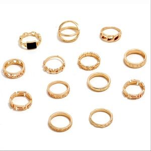 12 Piece Gold Ring 💍 Set